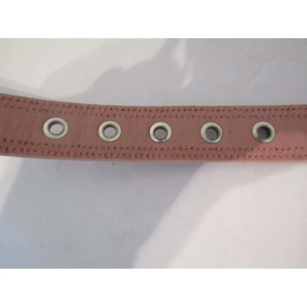Vintage Izod Pastel Ribbon Leather Belt Pink Rickrack Y2K Preppy 2000s Size M